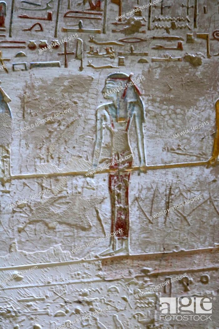 Stock Photo: A photograph taken within Tomb KV8, located in the Valley of the Kings, used for the burial of Pharaoh Merenptah of Ancient Egypt's Nineteenth Dynasty.
