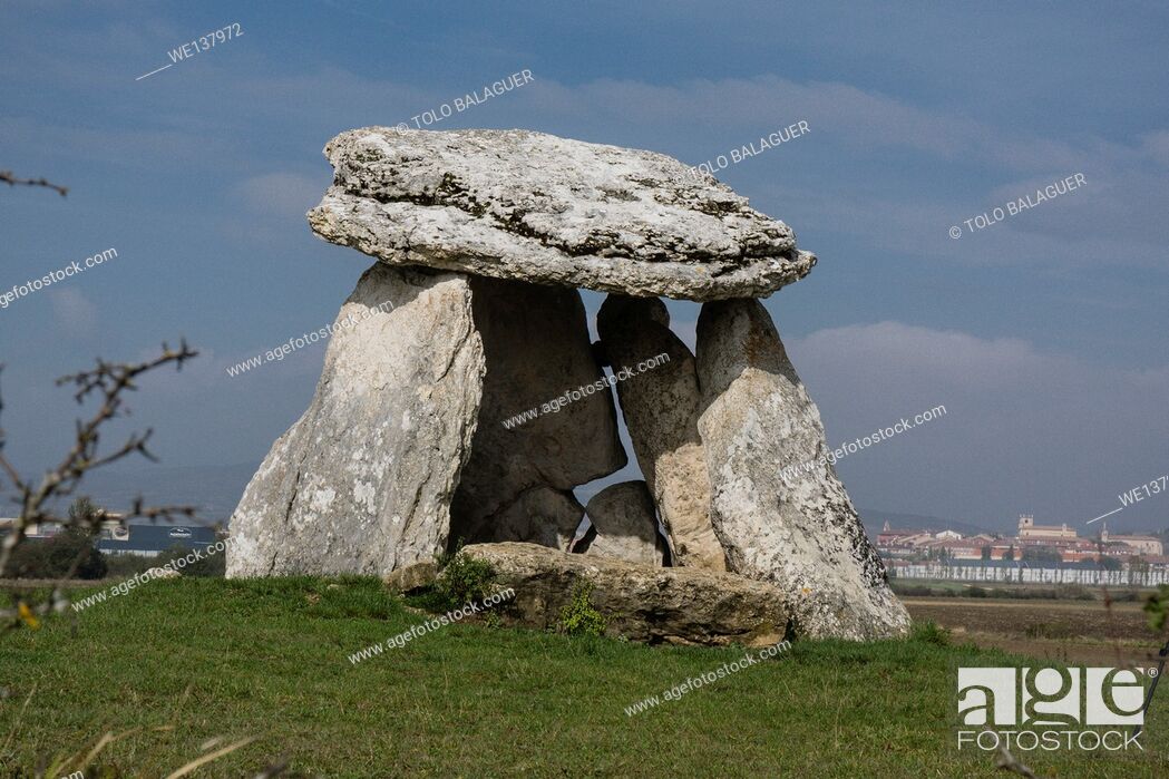 Stock Photo: Sorginetxe dolmen, Arrizala, Alava, Basque Country, Spain.