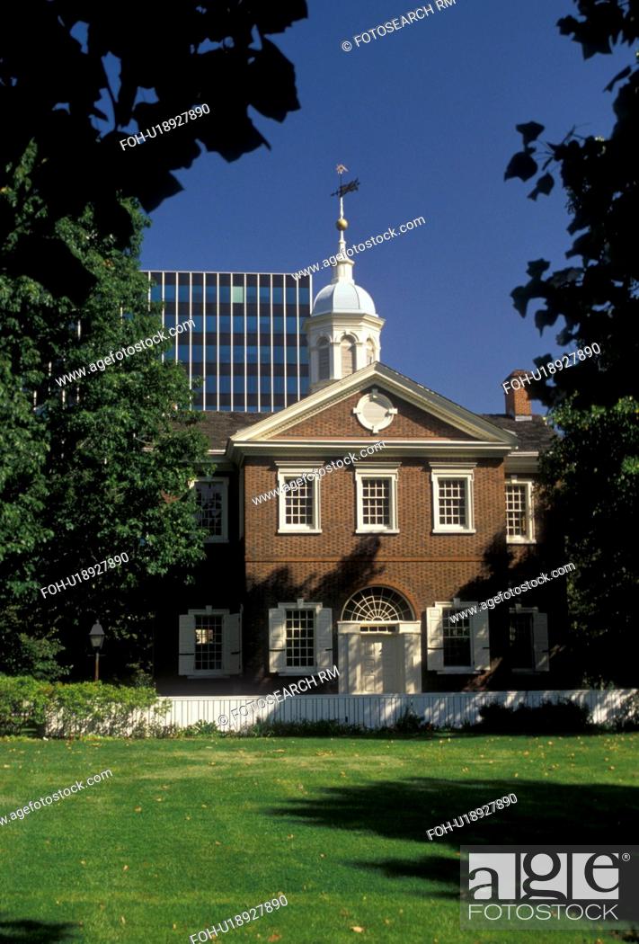 Stock Photo: Philadelphia, Pennsylvania, Carpenter's Hall at Independence National Historical Park in Philadelphia in the state of Pennsylvania.