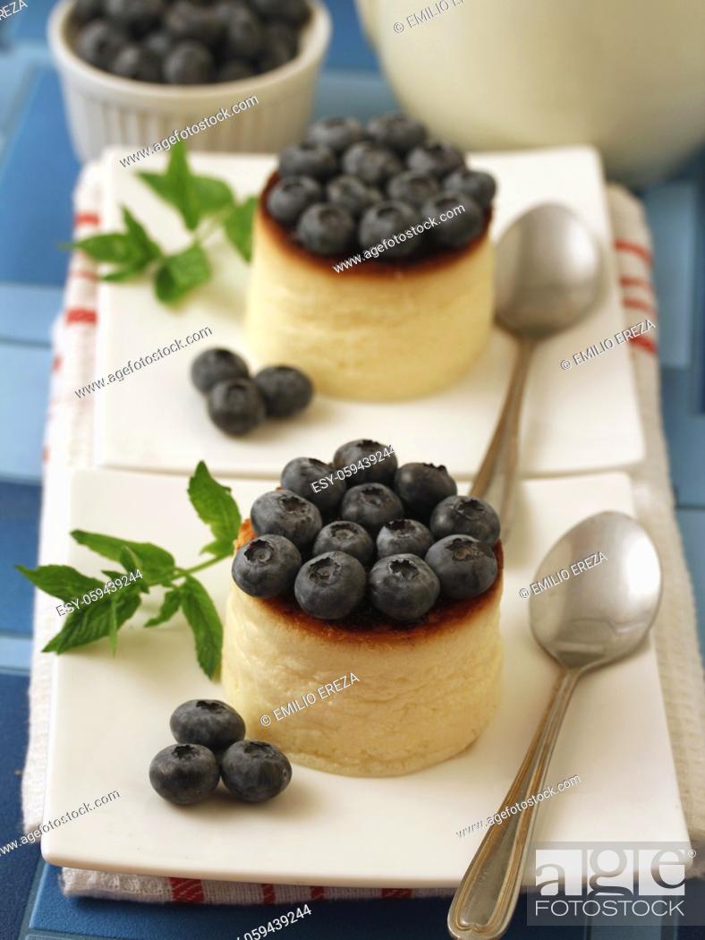 Stock Photo: Cheesecake with blueberries.