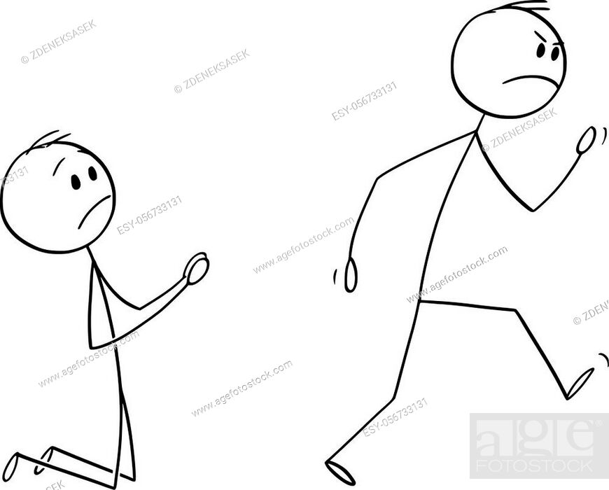 Vector cartoon stick figure drawing conceptual illustration of angry  customer or worker walking away..., Stock Vector, Vector And Low Budget  Royalty Free Image. Pic. ESY-056733131 | agefotostock