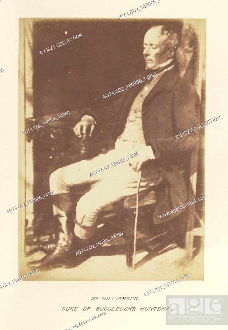 Stock Photo: Mr. Williamson, Duke of Buccleuch's Huntsman; Hill & Adamson (Scottish, active 1843 - 1848); Scotland; 1843 - 1848; Salted paper print from a Calotype negative;.