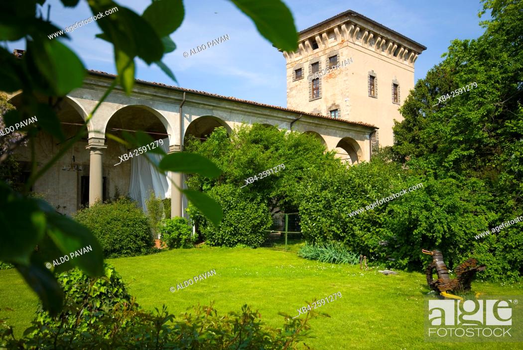 Stock Photo: Quistini castle, Rovato, Franciacorta wine area, Brescia province, Italy.