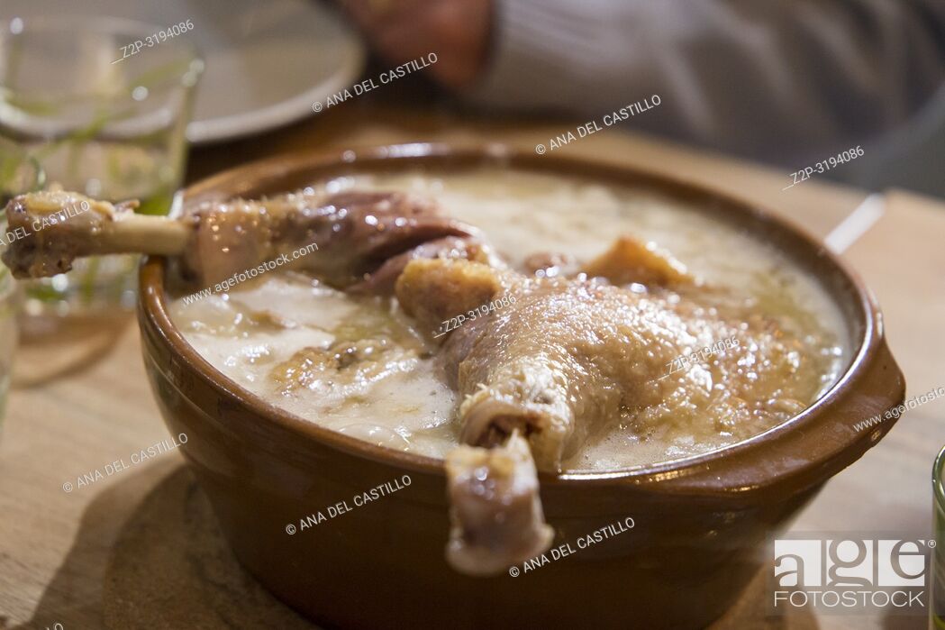 Stock Photo: French cassoulet with duck legs.