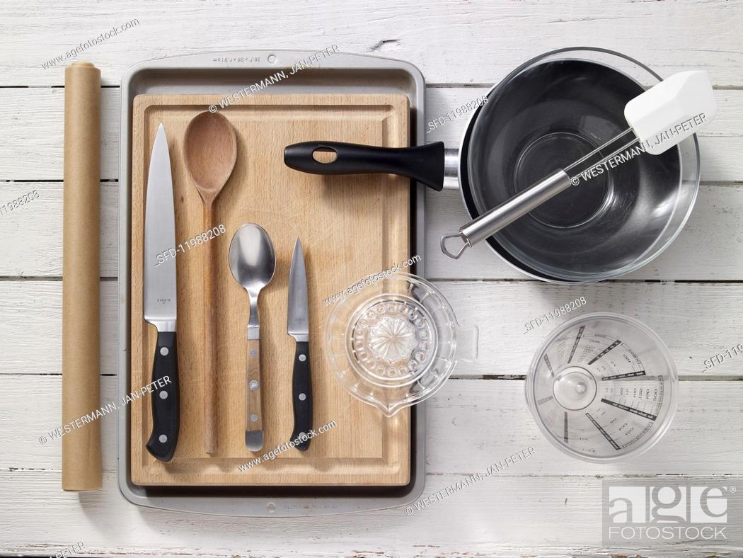 Stock Photo: Kitchen utensils for preparing muesli bars.