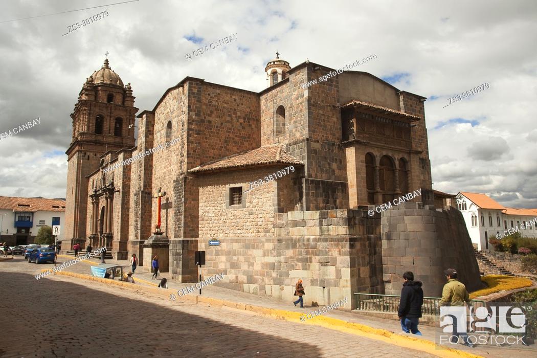 Stock Photo: View to the Temple Of The Sun- Templo Qourikancha and Santo Domingo Church, Cusco, Peru, South America.