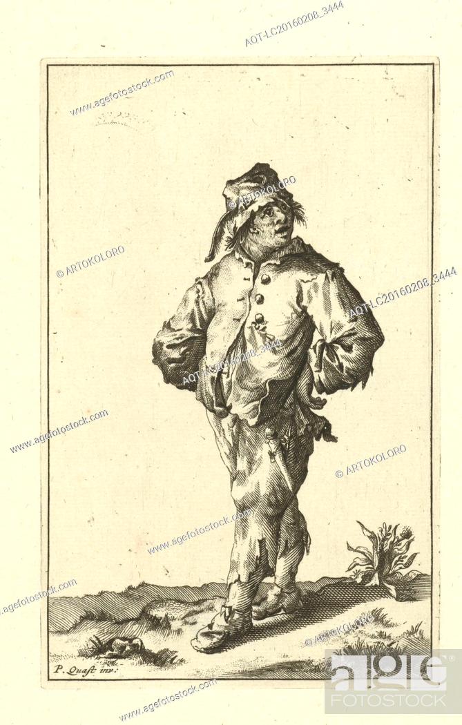 Stock Photo: Ragged peasant dressed in rags, Cornelis Danckerts (I), Justus Danckerts, unknown, 1613-1656.