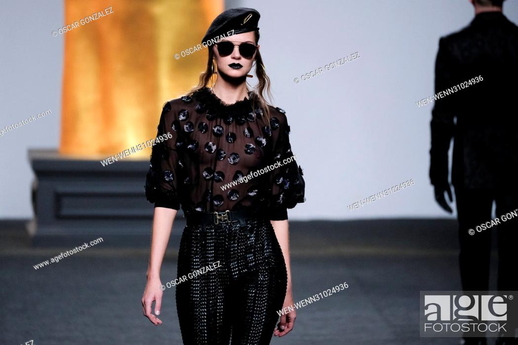 Stock Photo: Madrid Fashion Week FW 2017 - Ana Locking - Catwalk Featuring: model Where: Madrid, Spain When: 18 Feb 2017 Credit: Oscar Gonzalez/WENN.com.