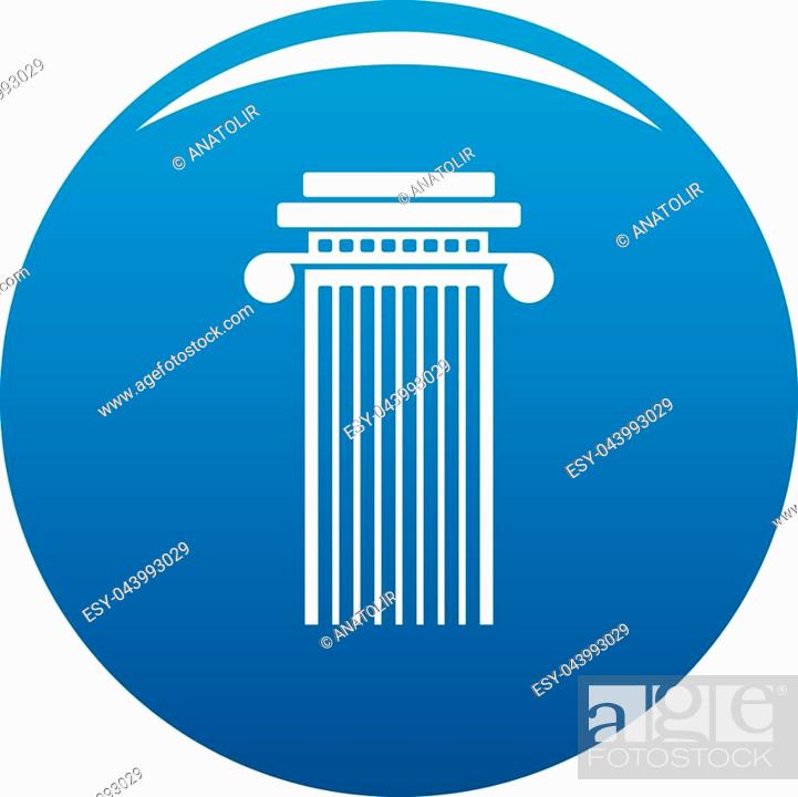 Stock Vector: Cylindrical column icon vector blue circle isolated on white background.