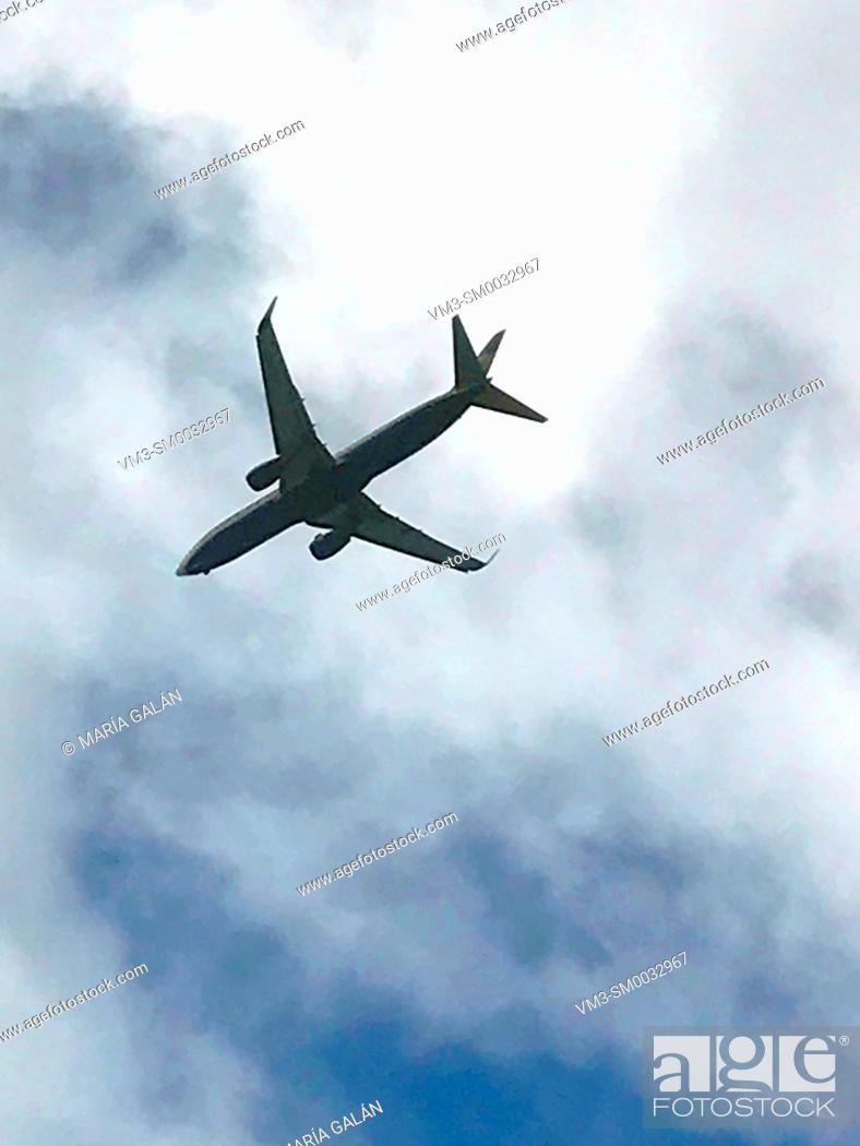 Stock Photo: Airplane flying.