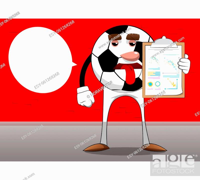 Soccer ball shows finance report. Traditional football ball as a cartoon  character with face, Stock Vector, Vector And Low Budget Royalty Free  Image. Pic. ESY-061269268 | agefotostock