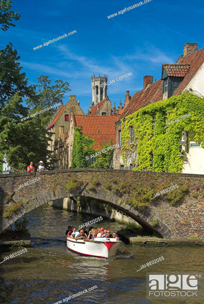 Stock Photo: River Dijver, Bruges, Flanders, Belgium.