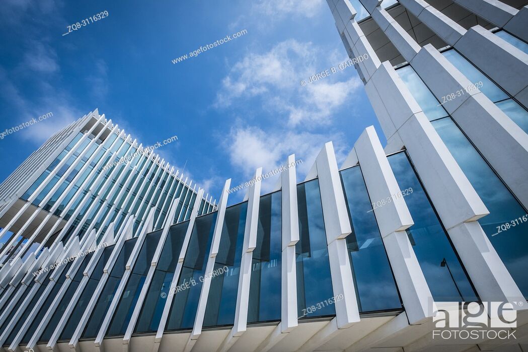 Stock Photo: Modern building at the streets of Lisbon, Portugal.