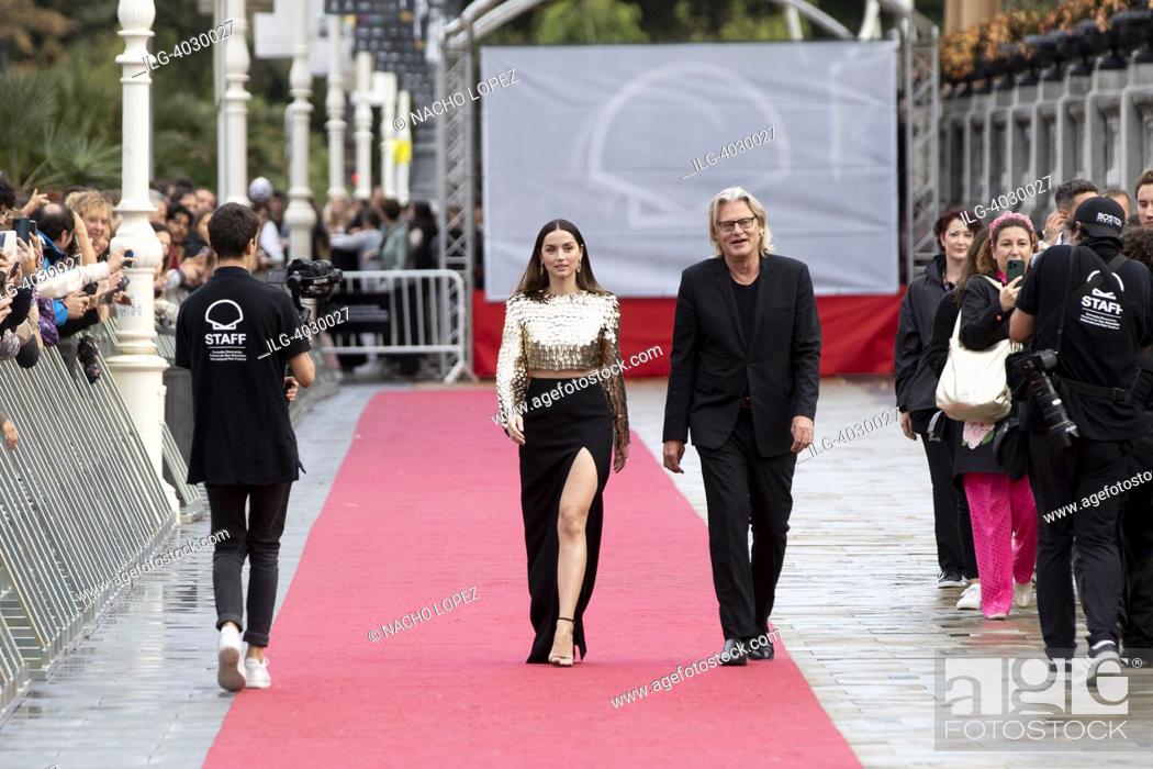 Stock Photo: Ana de Armas and Australian director Andrew Dominik attended 'Blonde' Red Carpet during 70th San Sebastian International Film Festival at Victoria Eugenia.