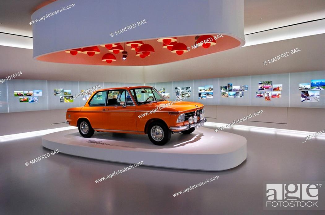 Stock Photo: BMW Museum, BMW 2002 ti, from 1968, Munich, Bavaria, Germany, Europe.