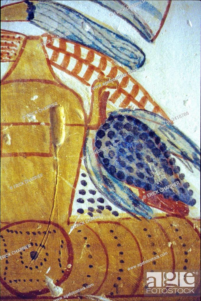 Stock Photo: Thebes, West bank, Kings Valley, tomb of Montou-Her-Kopechef (KV19). Offerings.