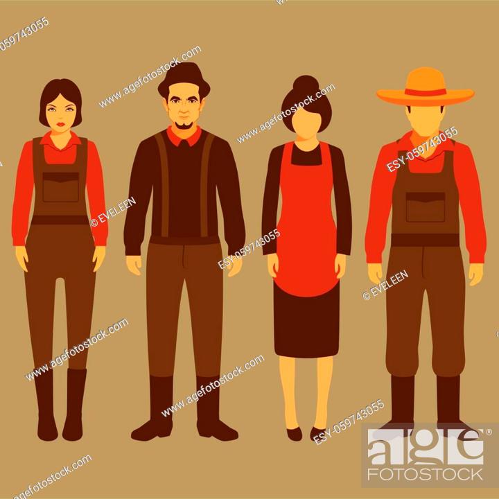 vector cartoon farmer character, farm, village people, agriculture  illustration, Stock Vector, Vector And Low Budget Royalty Free Image. Pic.  ESY-059743055 | agefotostock