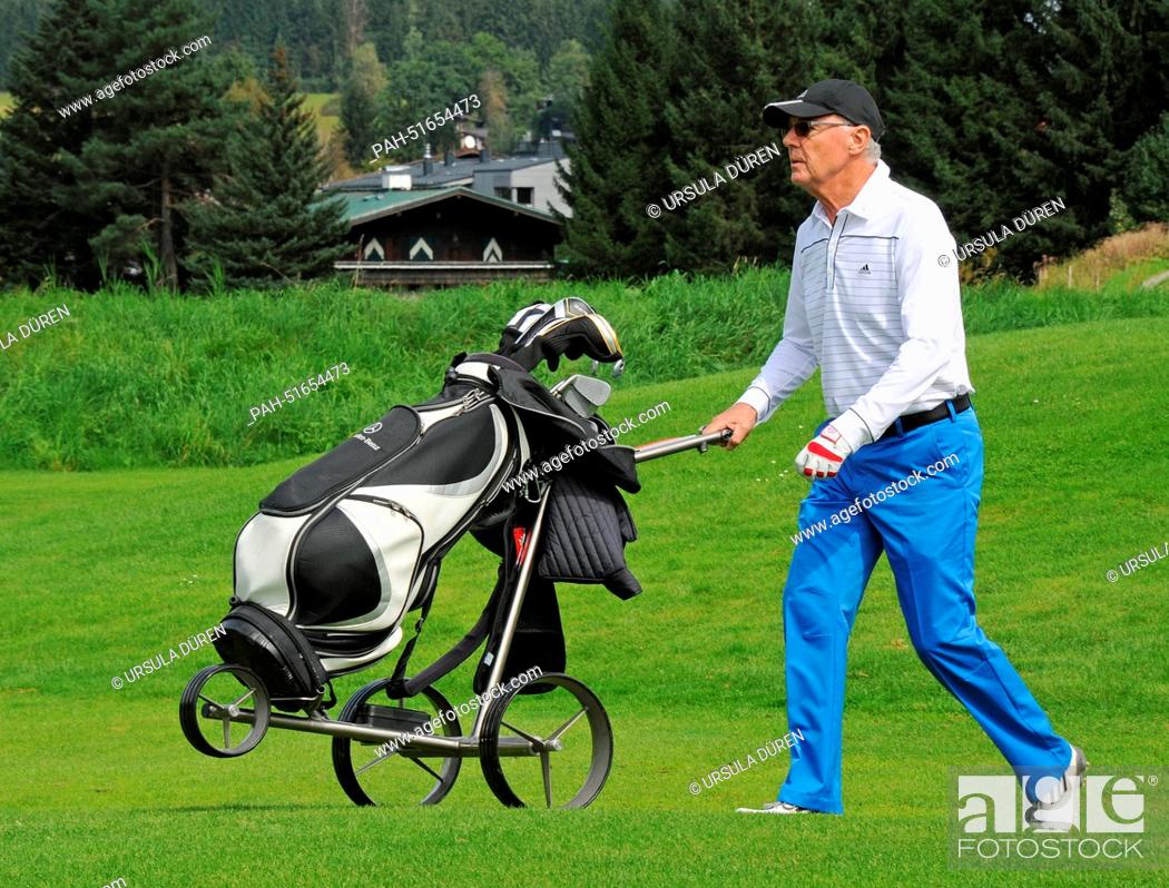 Stock Photo: German soccer legend Franz Beckenbauer plays a round of golf during 'Kaiser Trophy' golf tournament as part of the 'Camp Beckenbauer' event in Reith, Austria.