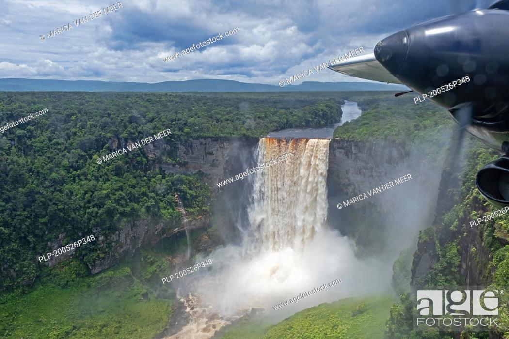 Stock Photo: Kaieteur Falls on the Potaro River in the Kaieteur National Park, Guyana, South America. Largest waterfall in the world in height and volume.