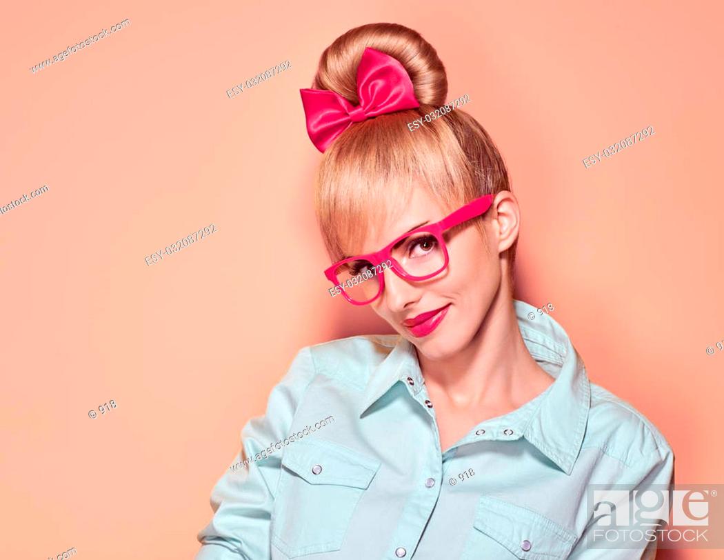 nerd teen blond glasses