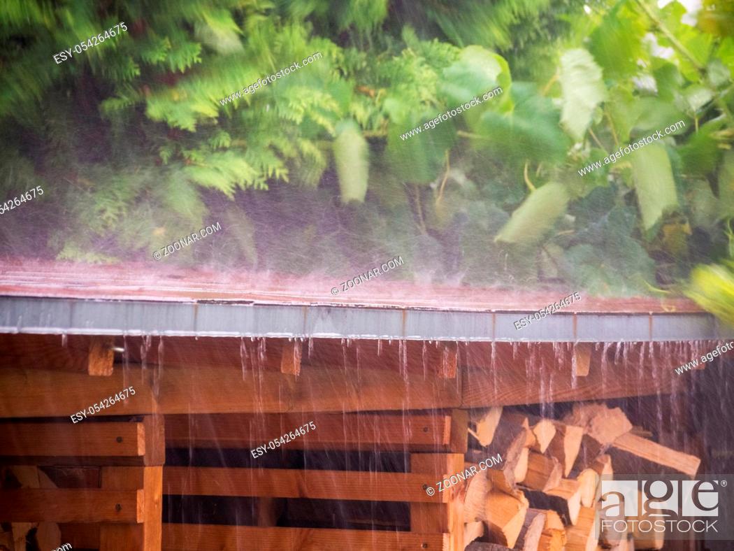 Stock Photo: Rain is pouring down.