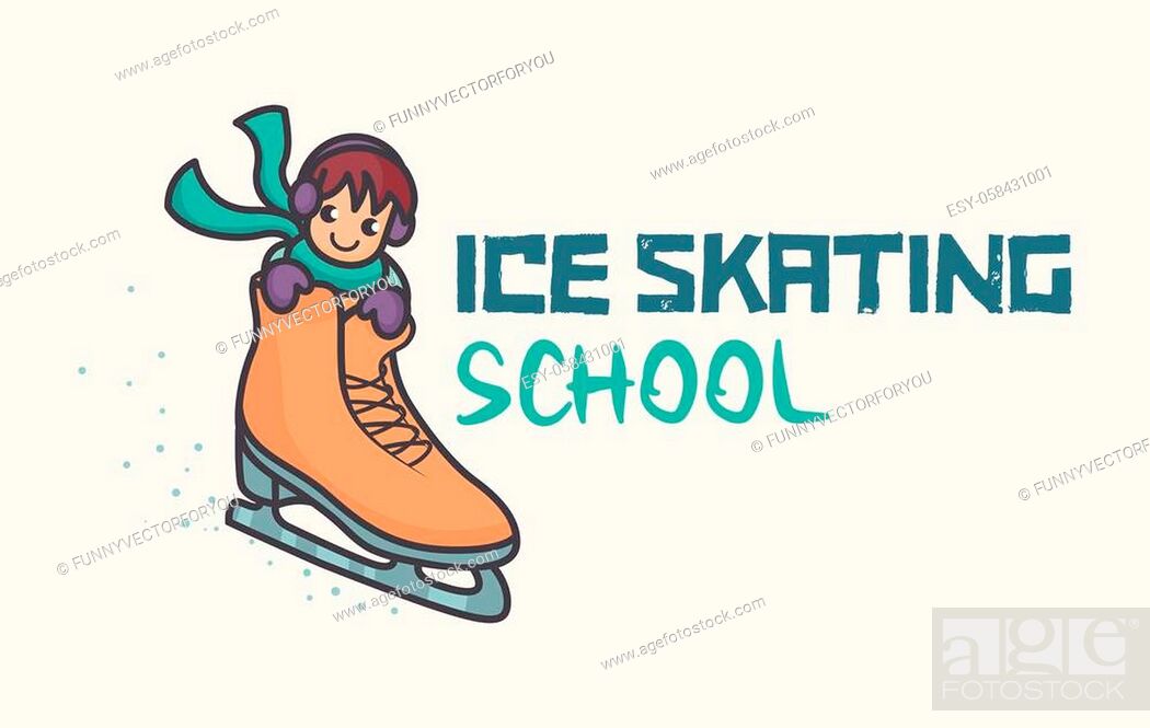 Happy funny cartoon boy is skating. Skating school or academy logo, mascot,  Stock Vector, Vector And Low Budget Royalty Free Image. Pic. ESY-058431001  | agefotostock