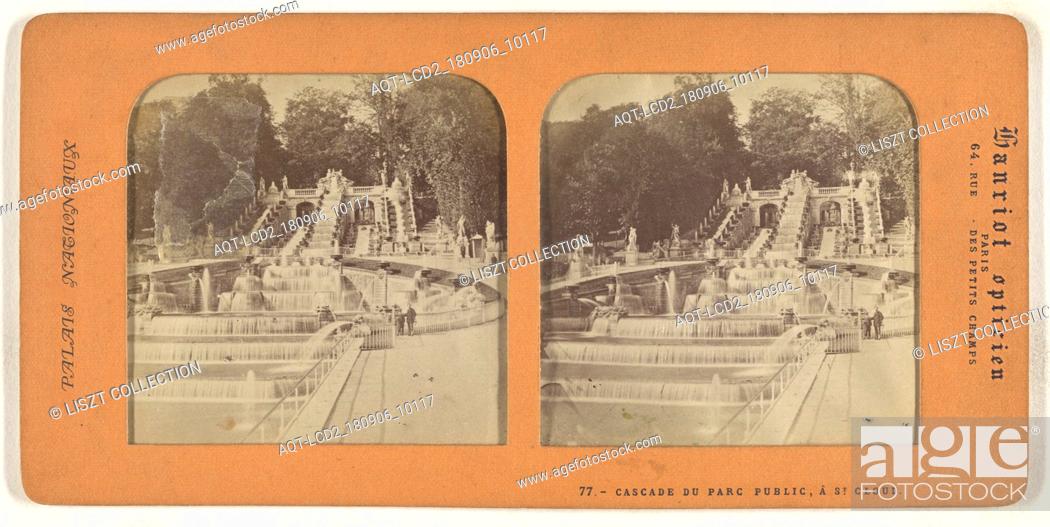 Stock Photo: Cascade du Parc Public, a St. Cloud; A. Hanriot (French, active 1880s); 1860s; Hand-colored Albumen silver print.