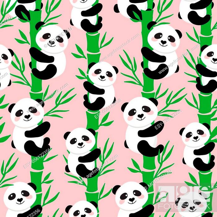 Cartoon Panda on Bamboo trees seamless pattern background, Stock Vector,  Vector And Low Budget Royalty Free Image. Pic. ESY-056122356 | agefotostock