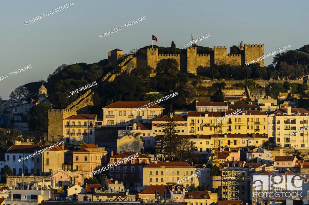 Stock Photo: St George Castle in Lisbon, Portugal.