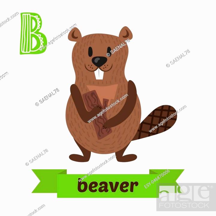Beaver. B letter. Cute children animal alphabet in vector, Stock Vector,  Vector And Low Budget Royalty Free Image. Pic. ESY-046870006 | agefotostock