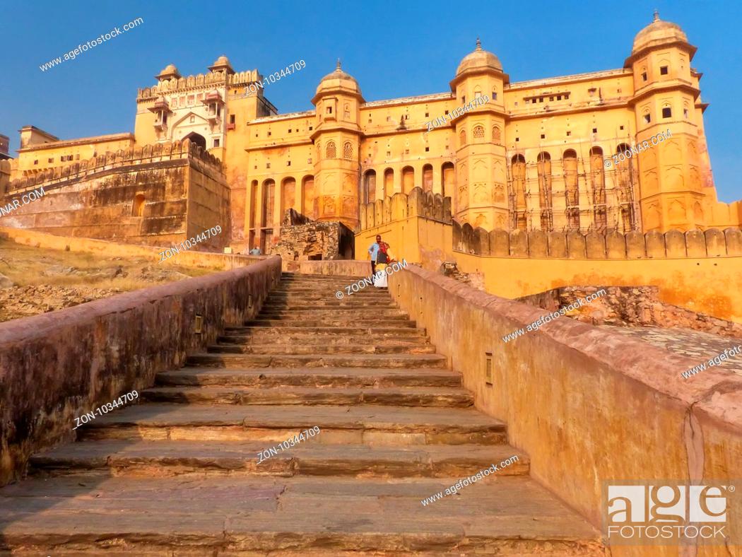 Amber Fort near Jaipur, Rajasthan, India. Amber Fort is the main tourist  attraction in the Jaipur..., Stock Photo, Picture And Rights Managed Image.  Pic. ZON-10344709 | agefotostock