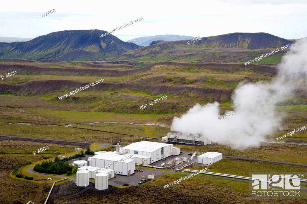Stock Photo: Generating station, geothermal area, Nesjavellir, Iceland / at road 435.