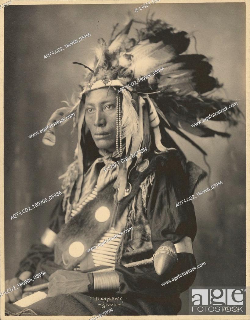 Stock Photo: High Hawk, Sioux; Adolph F. Muhr (American, died 1913), Frank A. Rinehart (American, 1861 - 1928); 1898 - 1900; Platinum print; 23.7 x 18.