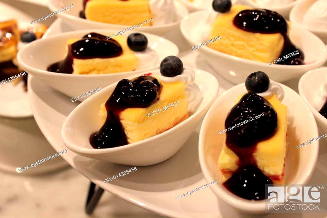 Stock Photo: blueberry cheese cake.