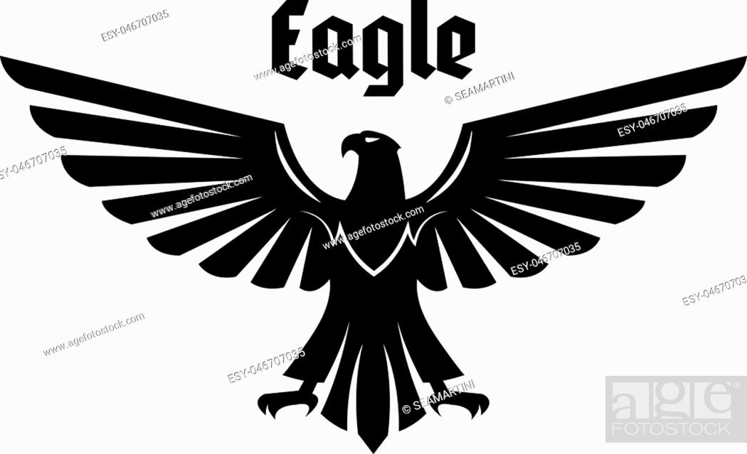 Eagle heraldic symbol. Black eagle, falcon or hawk bird with outstretched  wings and legs, Stock Vector, Vector And Low Budget Royalty Free Image.  Pic. ESY-046707035 | agefotostock