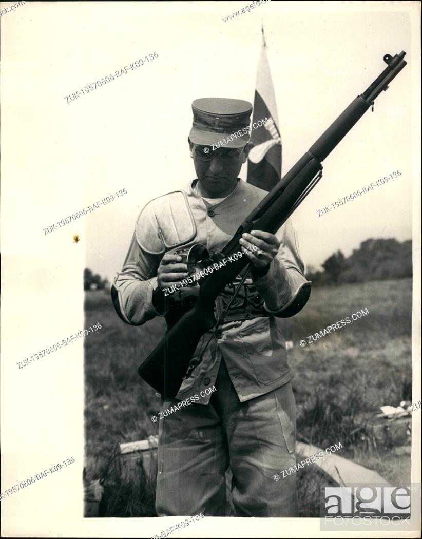 Stock Photo: Jun. 06, 1957 - Seventh Regent Of The New York National Guard - Training For Bisley Shooting Competition: Men of the Seventh Regiment of the New York National.