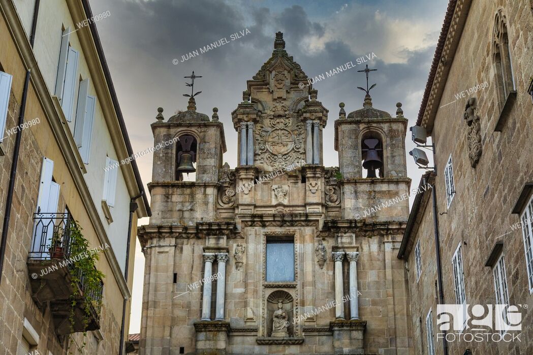 Stock Photo: View of the (church) Iglesia de Santa Maria la Mayor in the city center of Ourense, Galicia, Spain.
