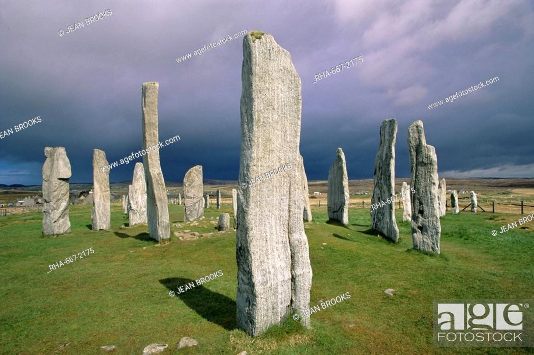 Stock Photo: Callanish Standing Stones, Isle of Lewis, Outer Hebrides, Western Isles, Scotland, United Kingdom, Europe.