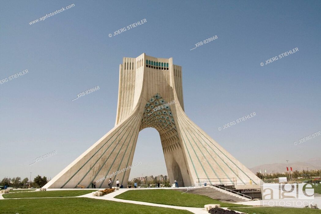 Stock Photo: Iran, Teheran, Azadi Square, Azadi Monument.