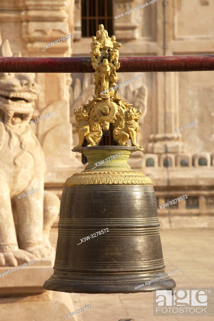 Stock Photo: Bell, Ananda temple, Old Bagan village area, Mandalay region, Myanmar, Asia.