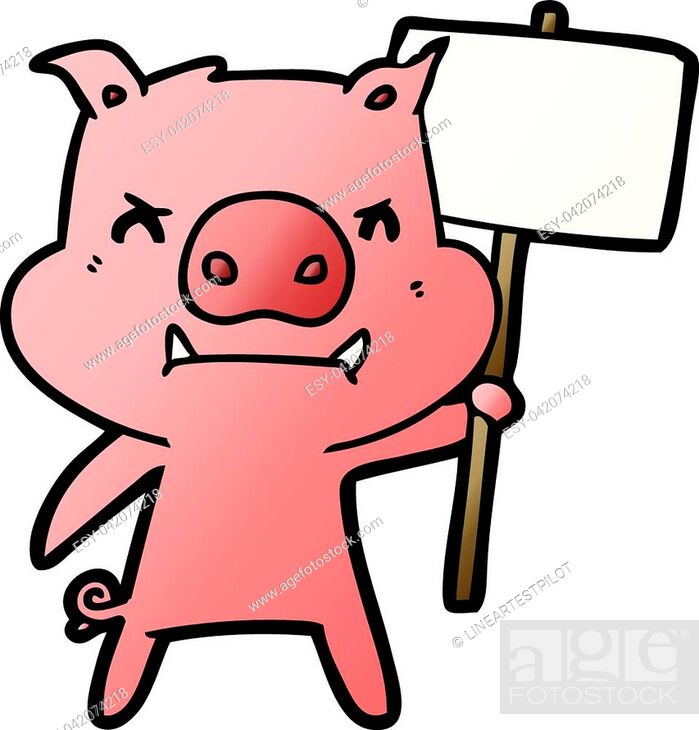 angry cartoon pig protesting, Stock Vector, Vector And Low Budget Royalty  Free Image. Pic. ESY-042074218 | agefotostock
