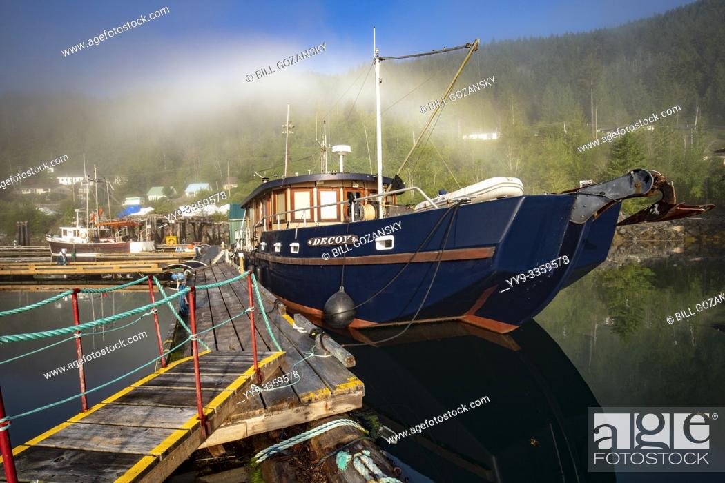 Stock Photo: Fishing boat named ""Decoy"" at Westview Marina in Tahsis, near Gold River, Vancouver Island, British Columiba, Canada.