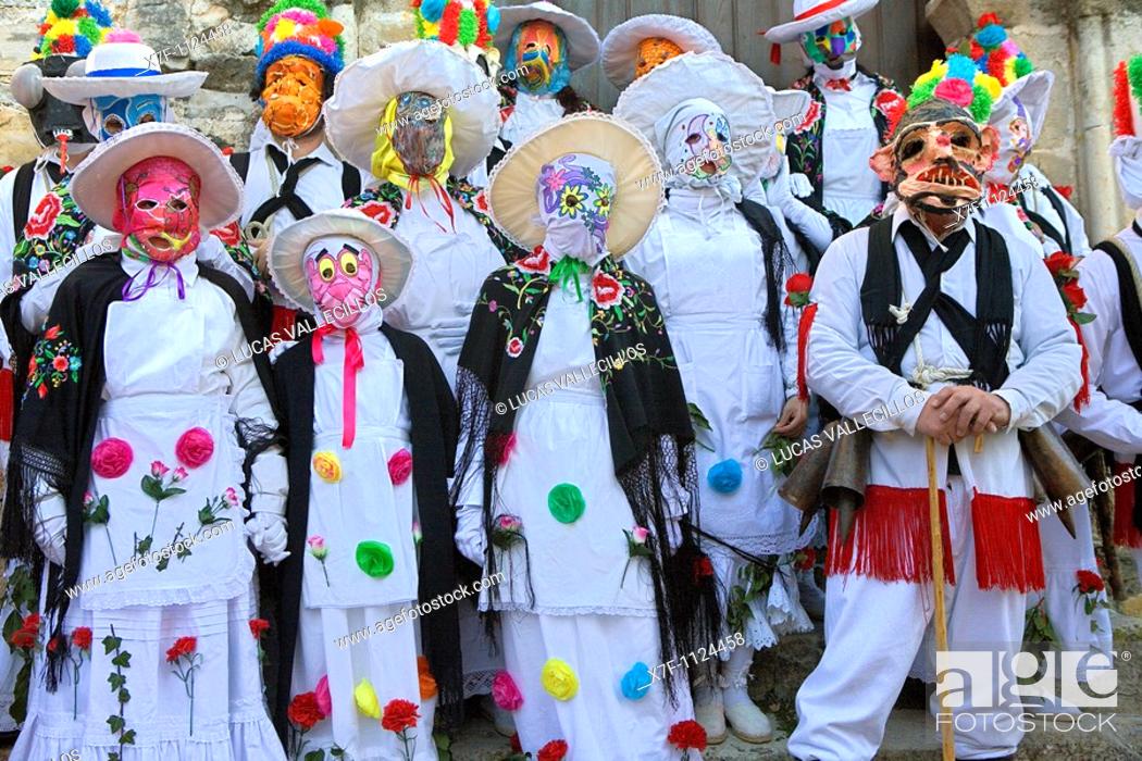 Stock Photo: Mascaritas and Botargas  Carnival, Almiruete  Tamajon, Guadalajara province, Castilla-La Mancha, Spain.
