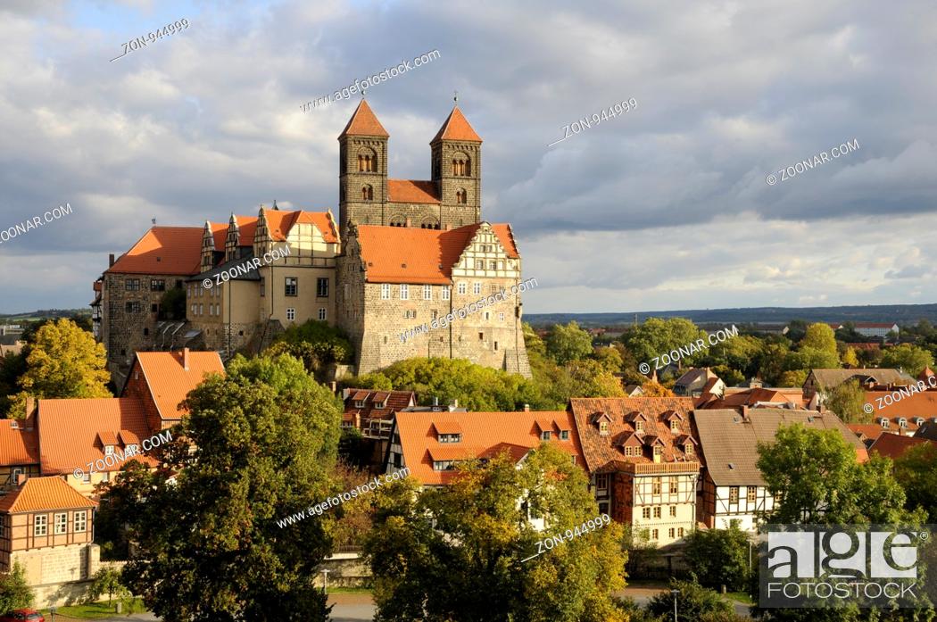 Imagen: Schloss, Stiftskirche, Quedlinburg, harz, sachsen-anhalt, schlossberg, kirche, st. servati, sankt servati, servati, architektur, stadt, burg.