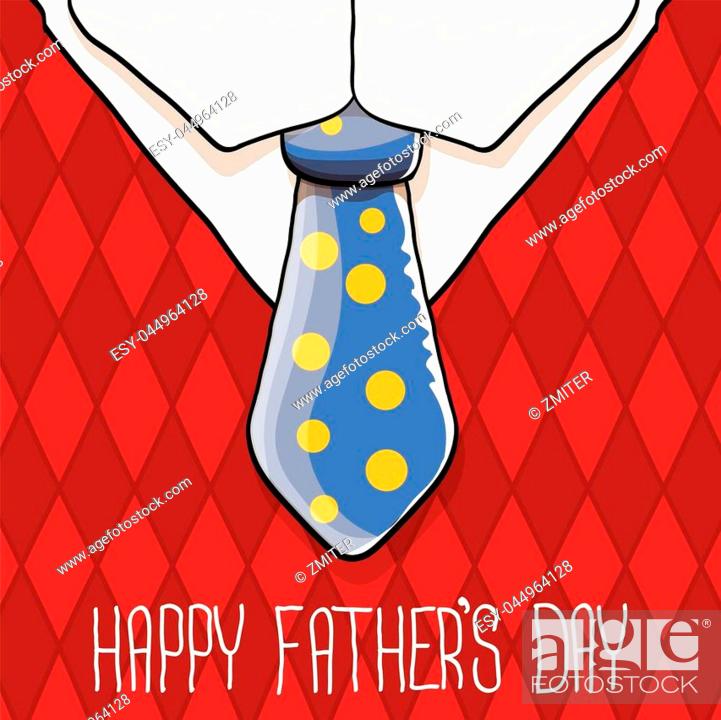 happy fathers day vector cartoon background with color tie and vintage  pattern, Stock Vector, Vector And Low Budget Royalty Free Image. Pic.  ESY-044964128 | agefotostock