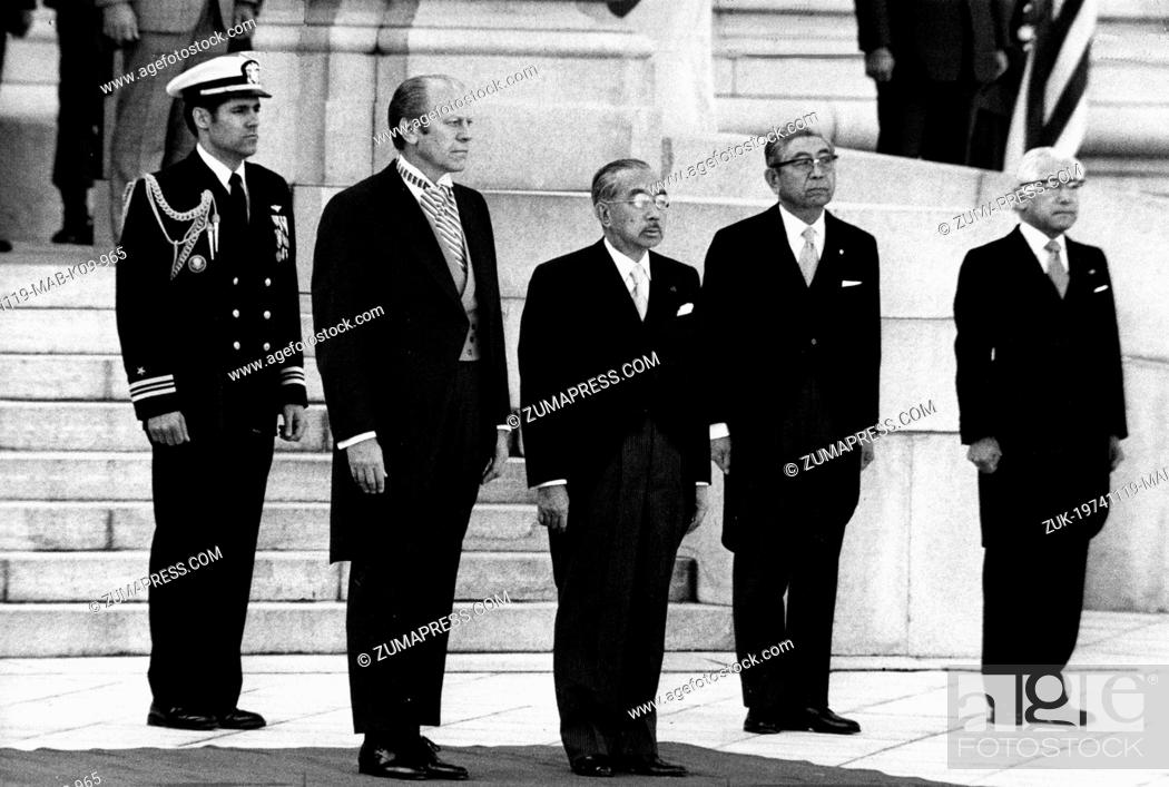 Stock Photo: Nov. 19, 1974 - Tokyo, Japan - President GERALD FORD is introduced to Japanese dignateries, prior to the banquet given in his honour by EMPEROR HIROHITO of.