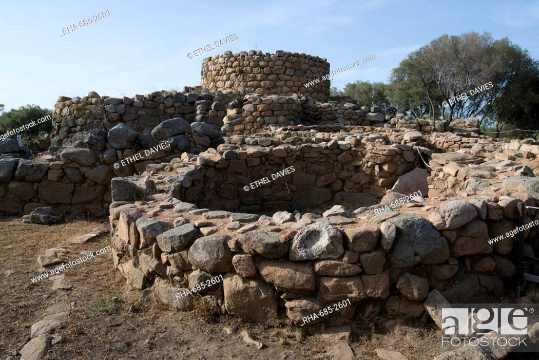 Stock Photo: Nuraghe La Prisgiona archaeological site, dating from 1300 BC, near Arzachena, Sardinia, Italy, Europe.