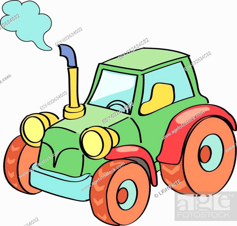 Tractor cartoon colored isolated on white vector, Stock Vector, Vector And  Low Budget Royalty Free Image. Pic. ESY-032634032 | agefotostock