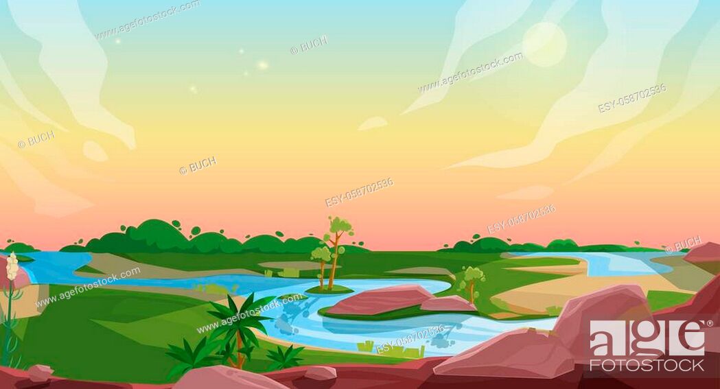 Nature landscape cartoon vector background of game animation, user  interface or ui design, Stock Vector, Vector And Low Budget Royalty Free  Image. Pic. ESY-058702536 | agefotostock