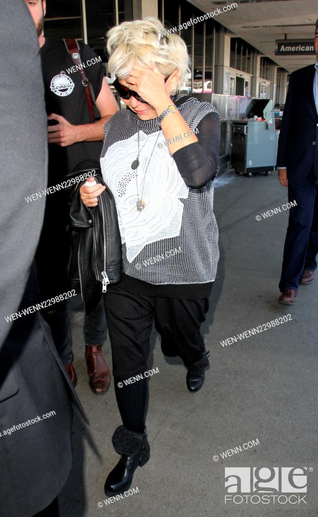 Stock Photo: Roseanne Barr arrives at Los Angeles International (LAX) Airport Featuring: Roseanne Barr Where: Los Angeles, California.